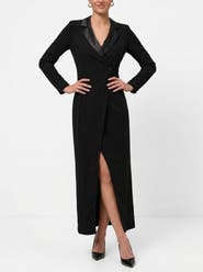 RACHEL Rachel Roy Griffith Long Sleeve Tuxedo Gown