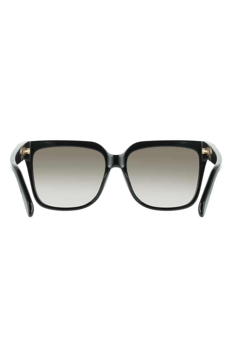 FERRAGAMO 58mm Rectangular Sunglasses, Alternate, color, Black