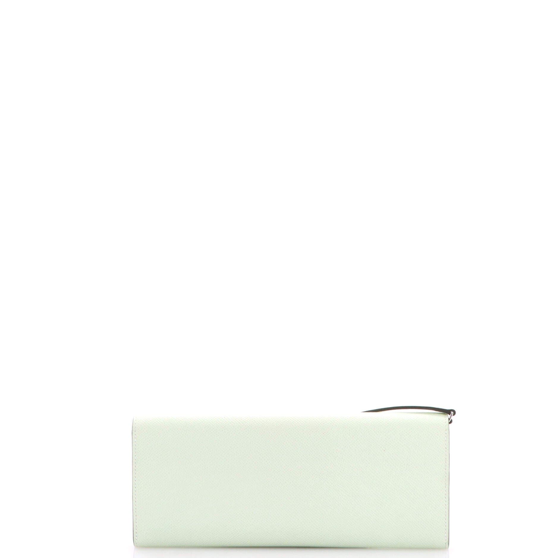 Pre-Owned Hermes Chaine d'Ancre To Go Wallet Epsom, Alternate, color, Vert Peppermint