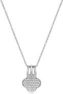 Ancona Fine Jewelry Pavé Diamond Clover Pendant Necklace in 14K White Gold