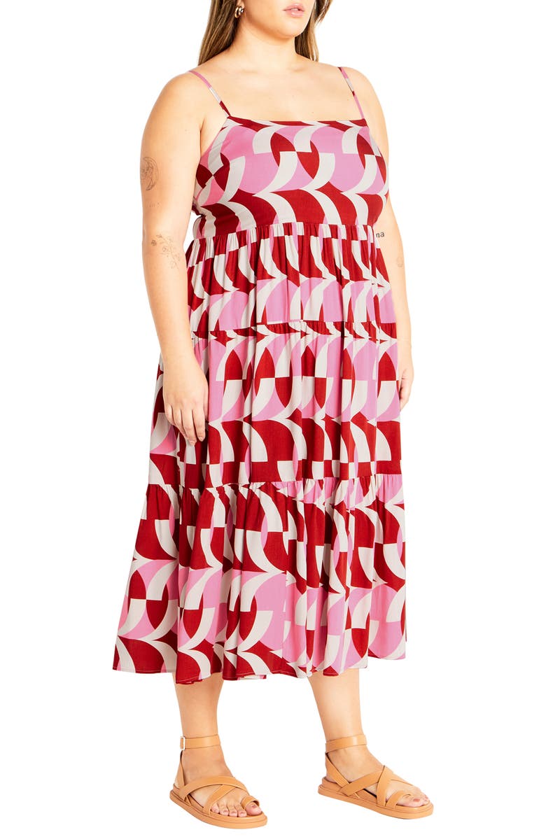 City Chic Mystic Midi Sundress, Alternate, color, Mystic