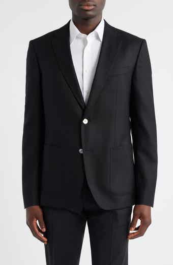 Hutson Slim Fit Textured Black Wool Sport Coat
