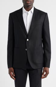 BOSS Hutson Slim Fit Textured Black Wool Sport Coat