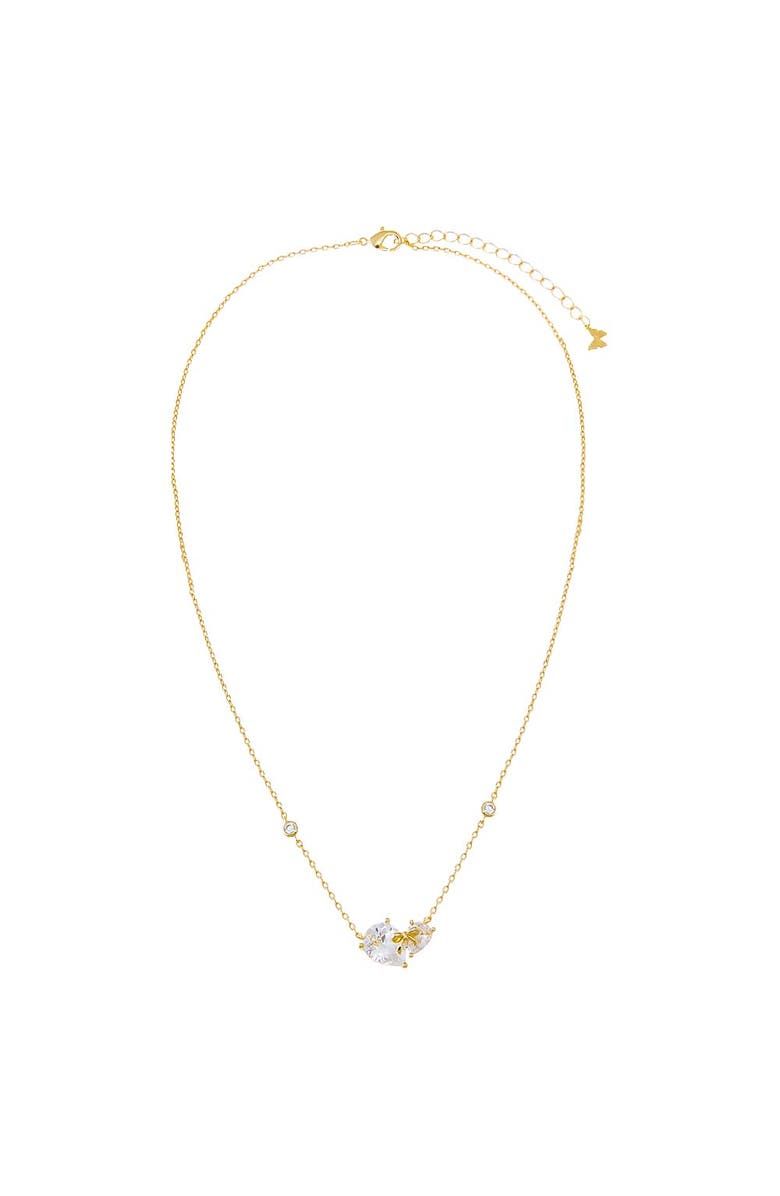 BY ADINA EDEN Double Teardrop W/ Bow Motif Pendant Necklace, Alternate, color, 