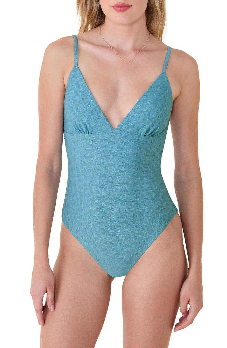 Andie The Lanikai Shimmer One-Piece Swimsuit, Main, color, Serene