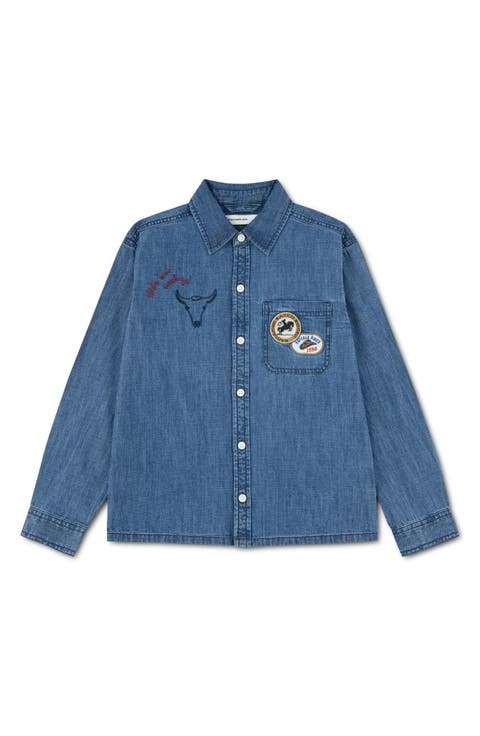 Kids' Graphic Cotton & Lyocell Woven Shirt