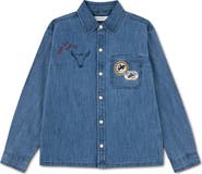 abercrombie kids Kids' Graphic Cotton & Lyocell Woven Shirt