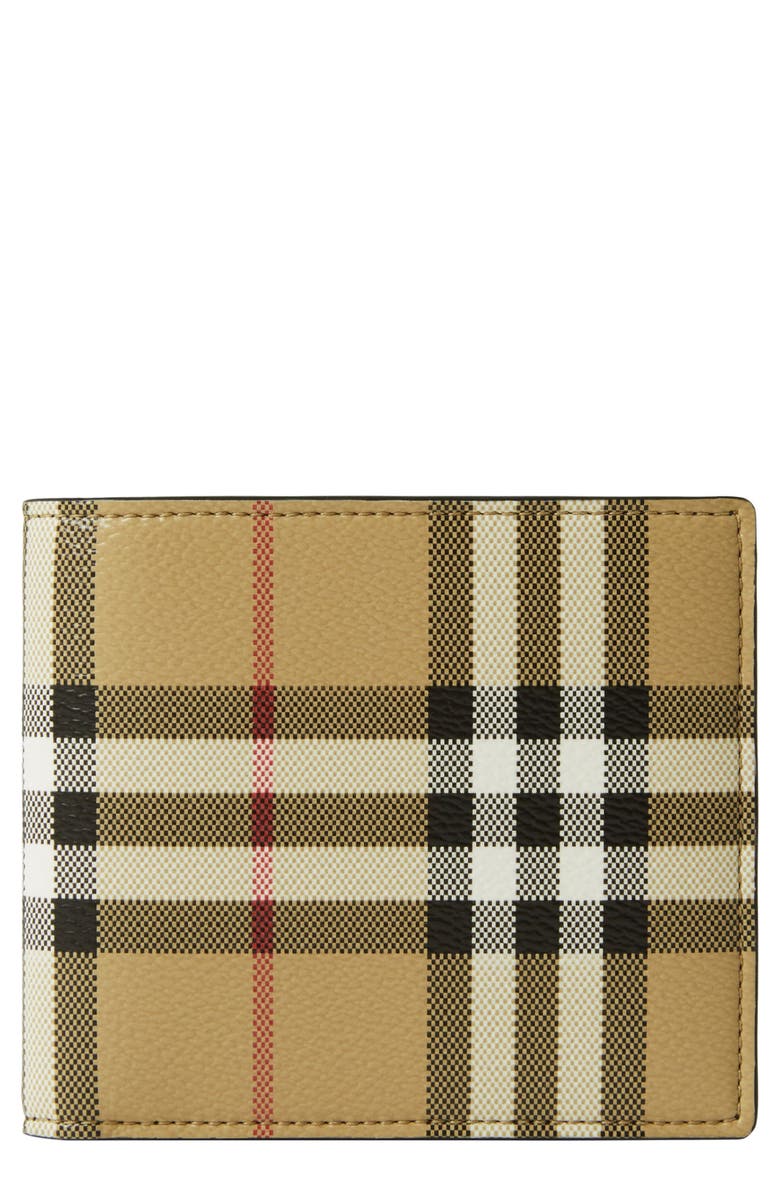 Burberry Vintage Check Coated Canvas Bifold Wallet, Main, color, 