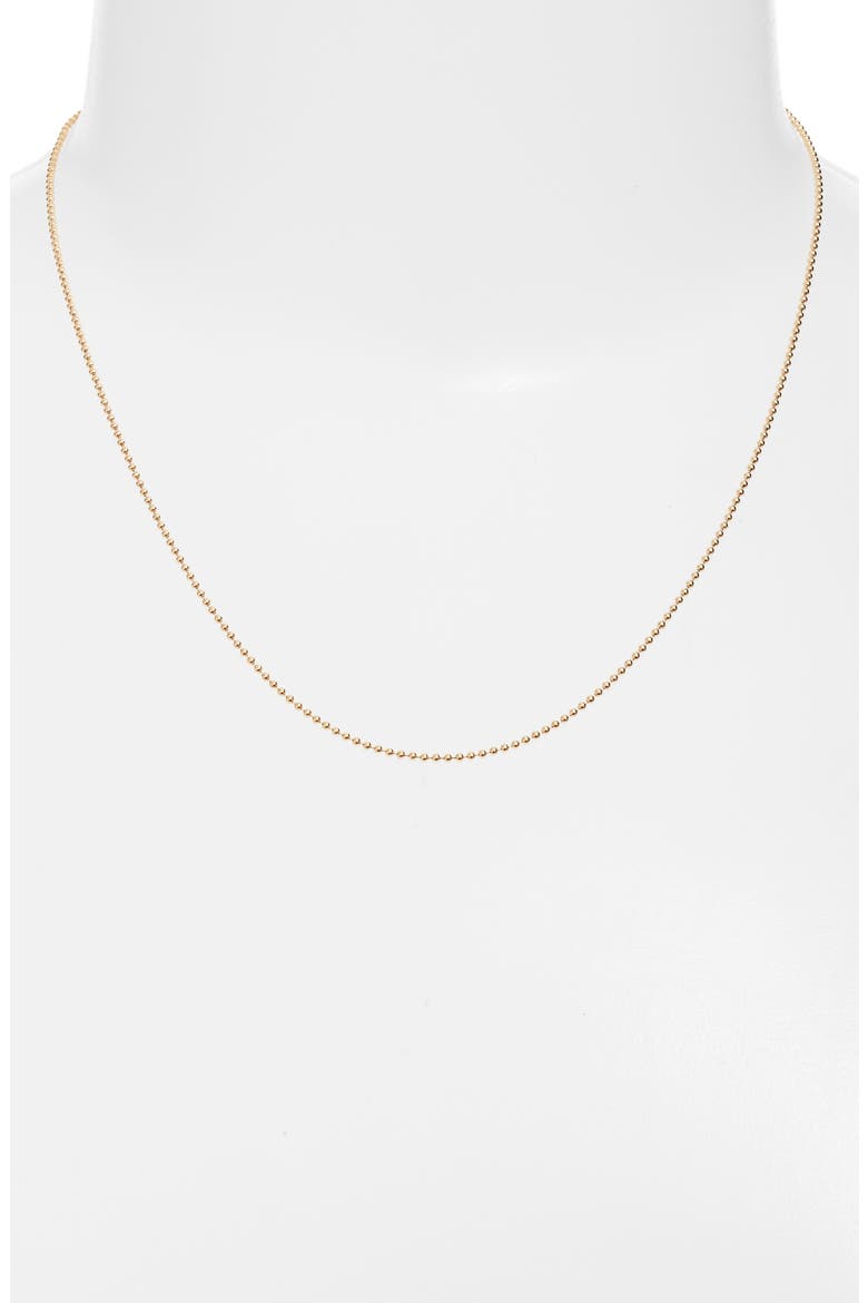Mini Ball Chain Necklace, Alternate, color, YELLOW GOLD