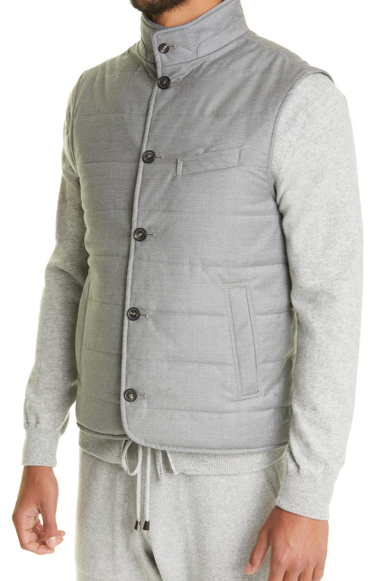 Thom Sweeney Virgin Wool & Silk Vest, Alternate, color, 