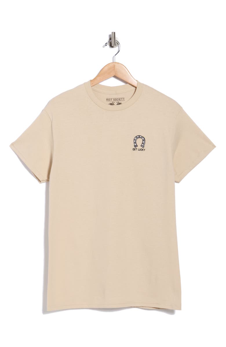 RIOT SOCIETY Get Lucky 2.0 Cotton Graphic T-Shirt, Alternate, color, Cream