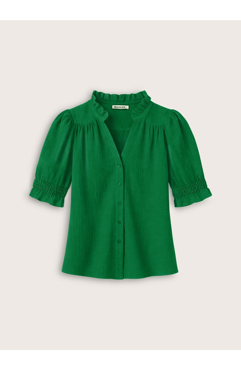 Baukjen Nolan Organic Cheesecloth Blouse, Alternate, color, Bright Emerald
