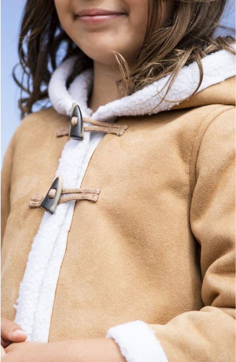 Hope & Henry Girls' Hooded Shearling Jacket, Kids, Alternate, color,