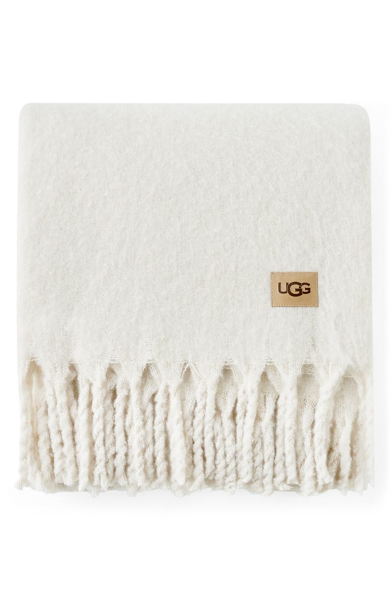 UGG<sup>®</sup> Bayle Throw Blanket, Main, color, White Pepper/Snow