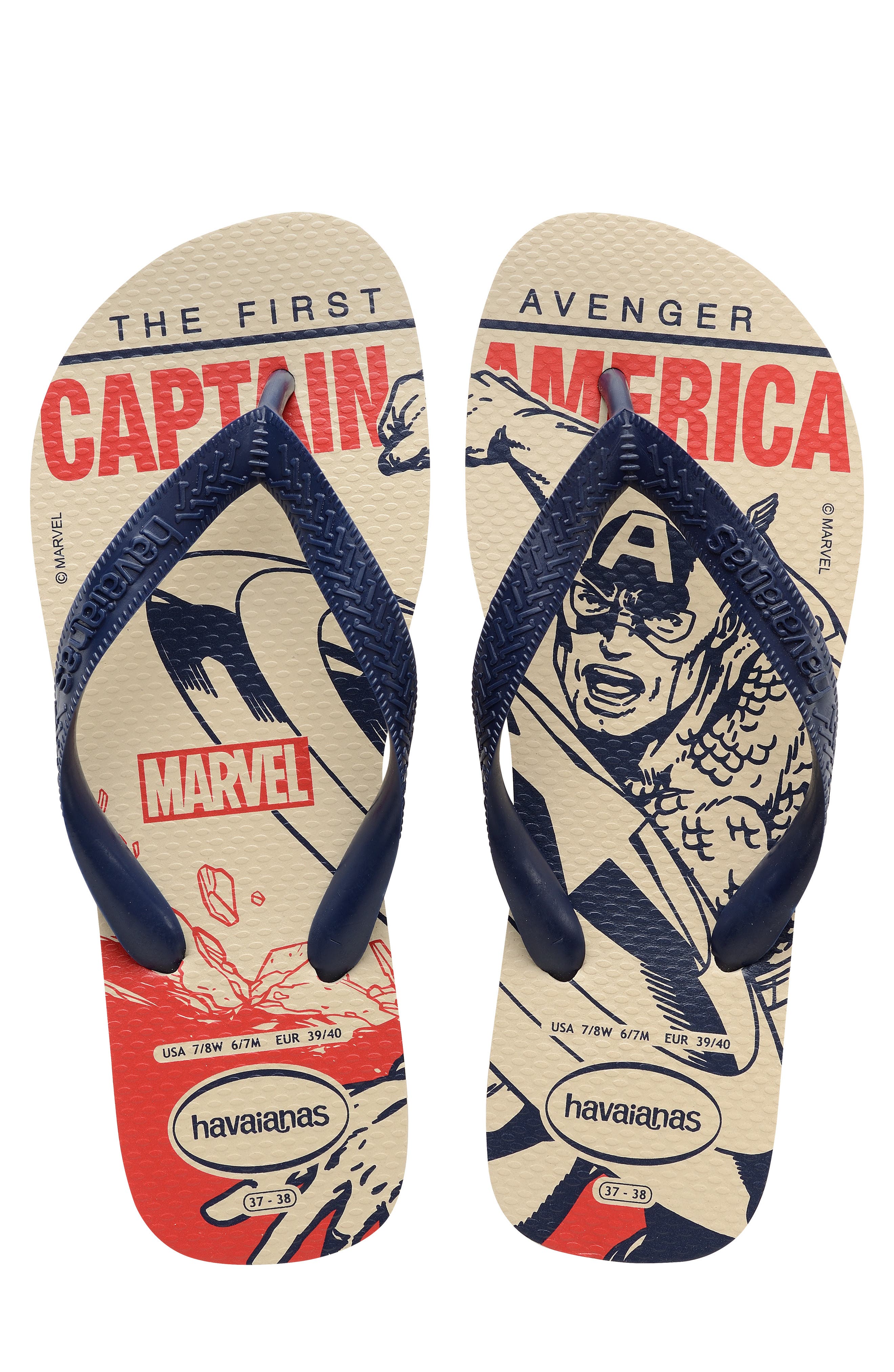 Havaianas x Marvel Top Logomania Flip Flop, Alternate, color, 