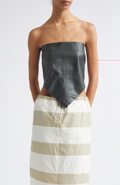 Alba Leather Scarf Top