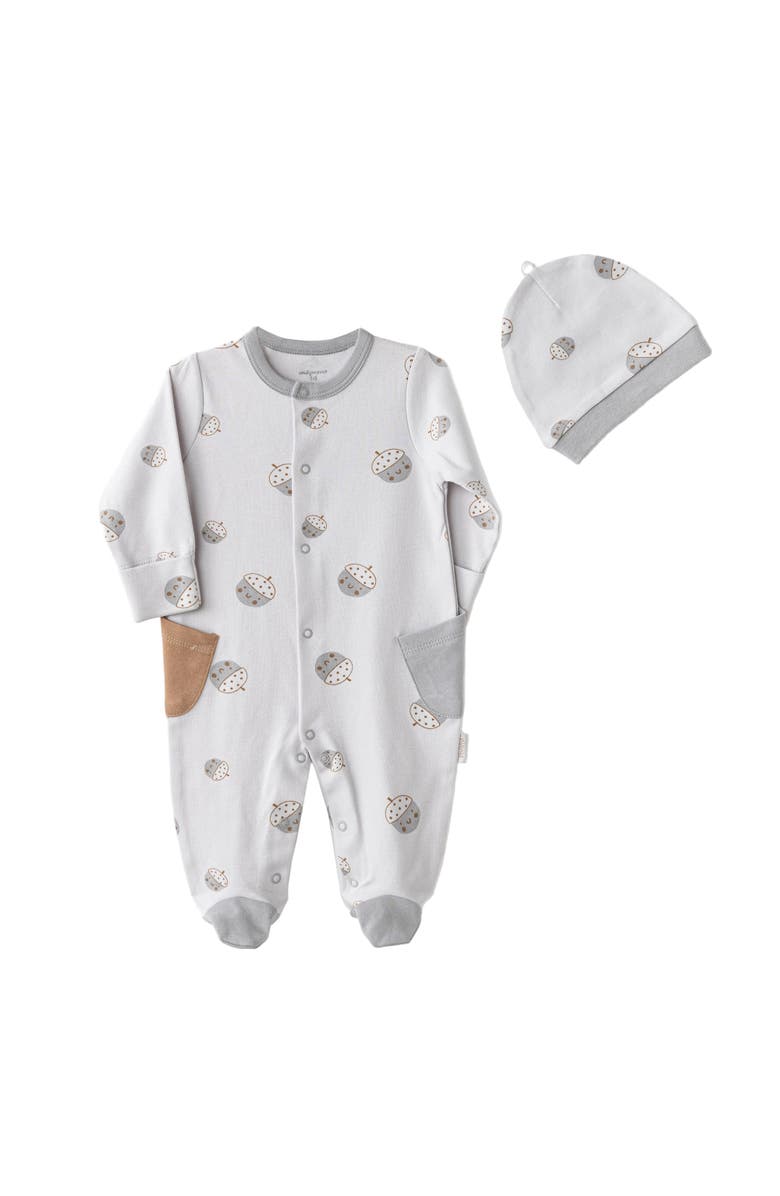 Andy Wawa Cozy Crumbs Romper Set, Main, color, Grey