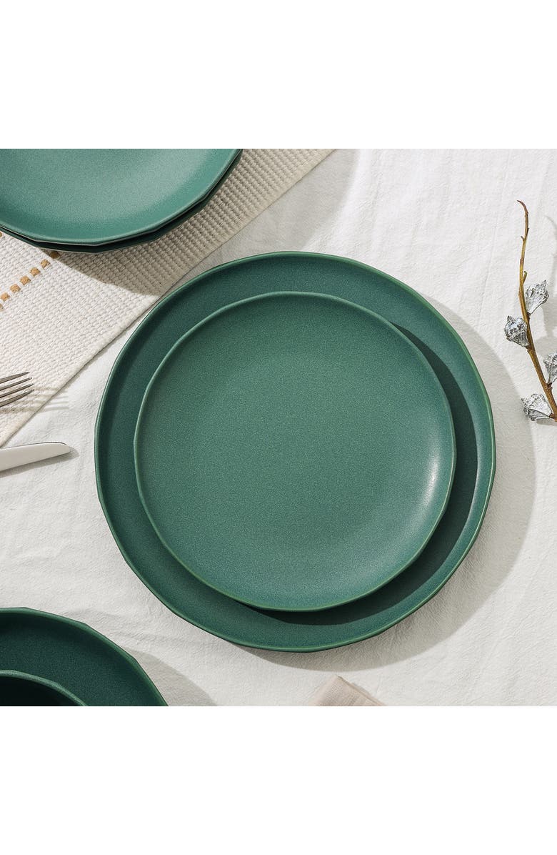 Stone Lain Rio Stoneware 4-Piece Salad Plate Set, Alternate, color, Green