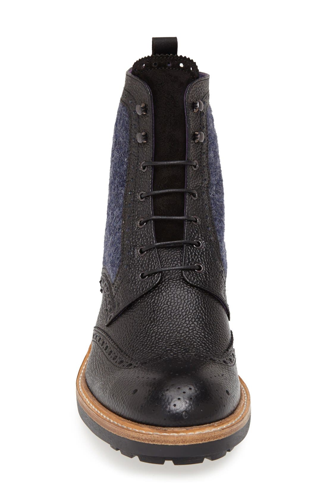 'Camden' Wingtip Boot, Alternate, color, BLACK