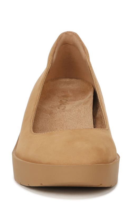 Vionic Sereno Pump Womens 6.5 Brown Nubuck Round Toe Platform Wedge Heel Khd1468 In Brown