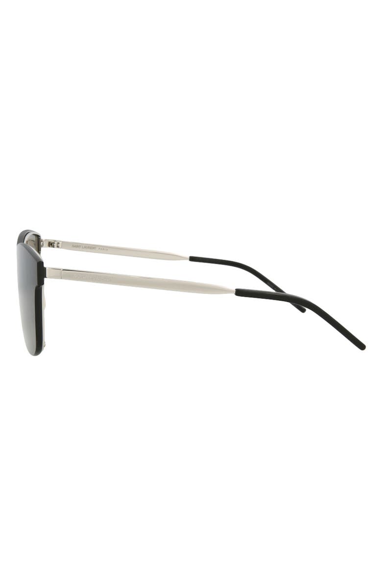 Saint Laurent 99mm Shield Sunglasses, Alternate, color, Silver Silver Grey