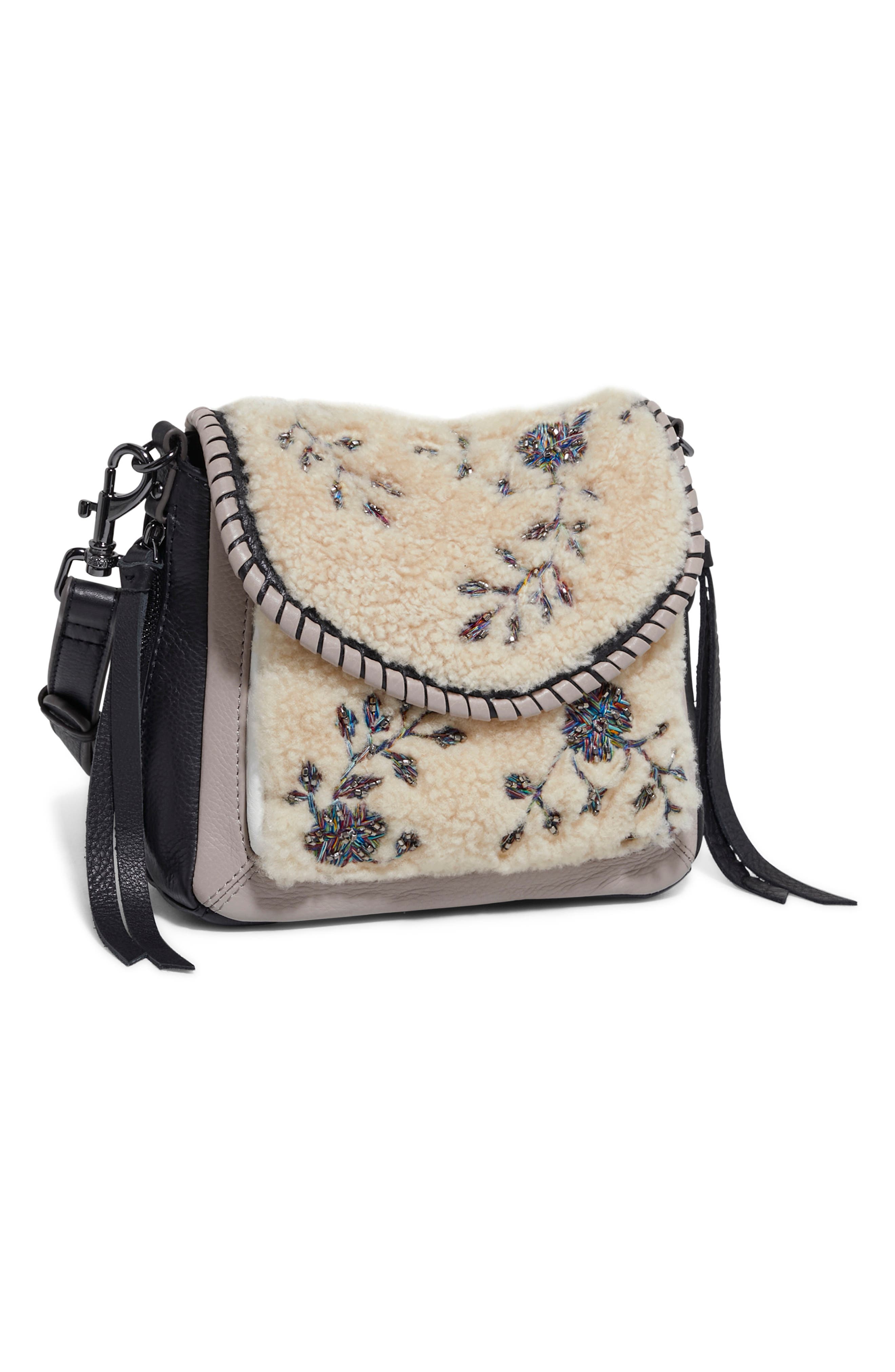 Aimee Kestenberg All for Love Embellished Genuine Shearling Crossbody Bag, Alternate, color, 