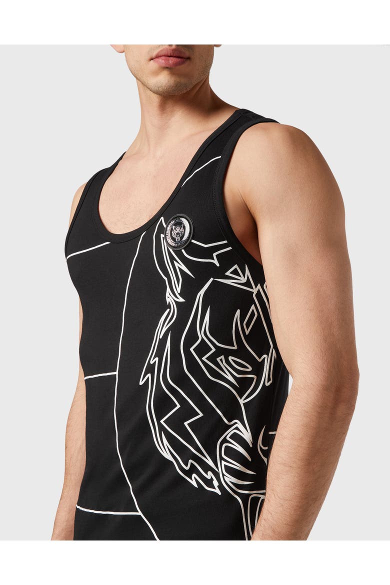 Tank Top Tiger Men, Alternate, color, black/white