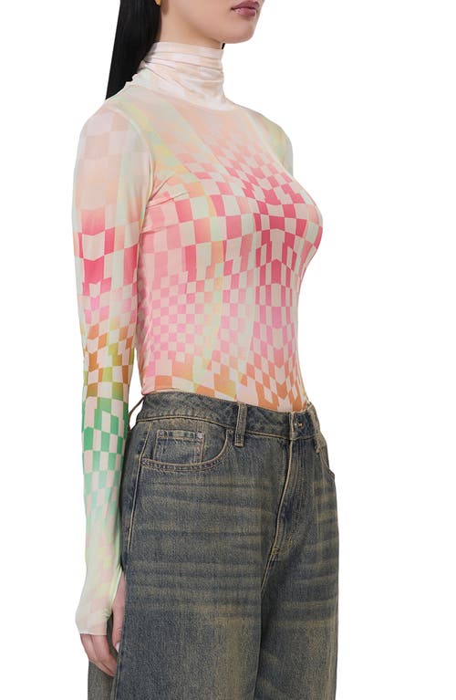 AFRM AFRM ZADIE PRINT TURTLENECK MESH TOP 