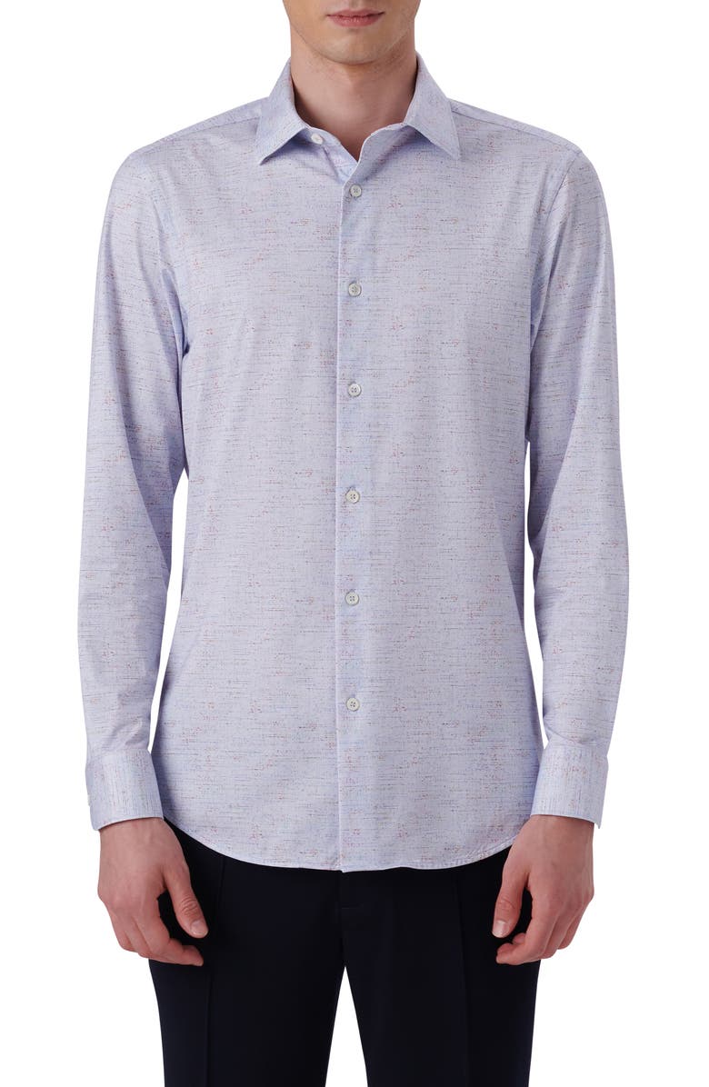 Bugatchi OoohCotton<sup>®</sup> Mélange Button-Up Shirt, Main, color,