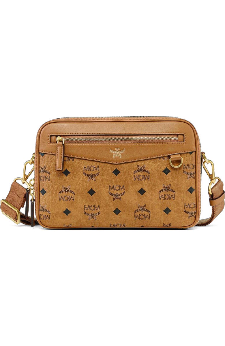 MCM Diamond Camera Bag in Visetos, Main, color, Brown