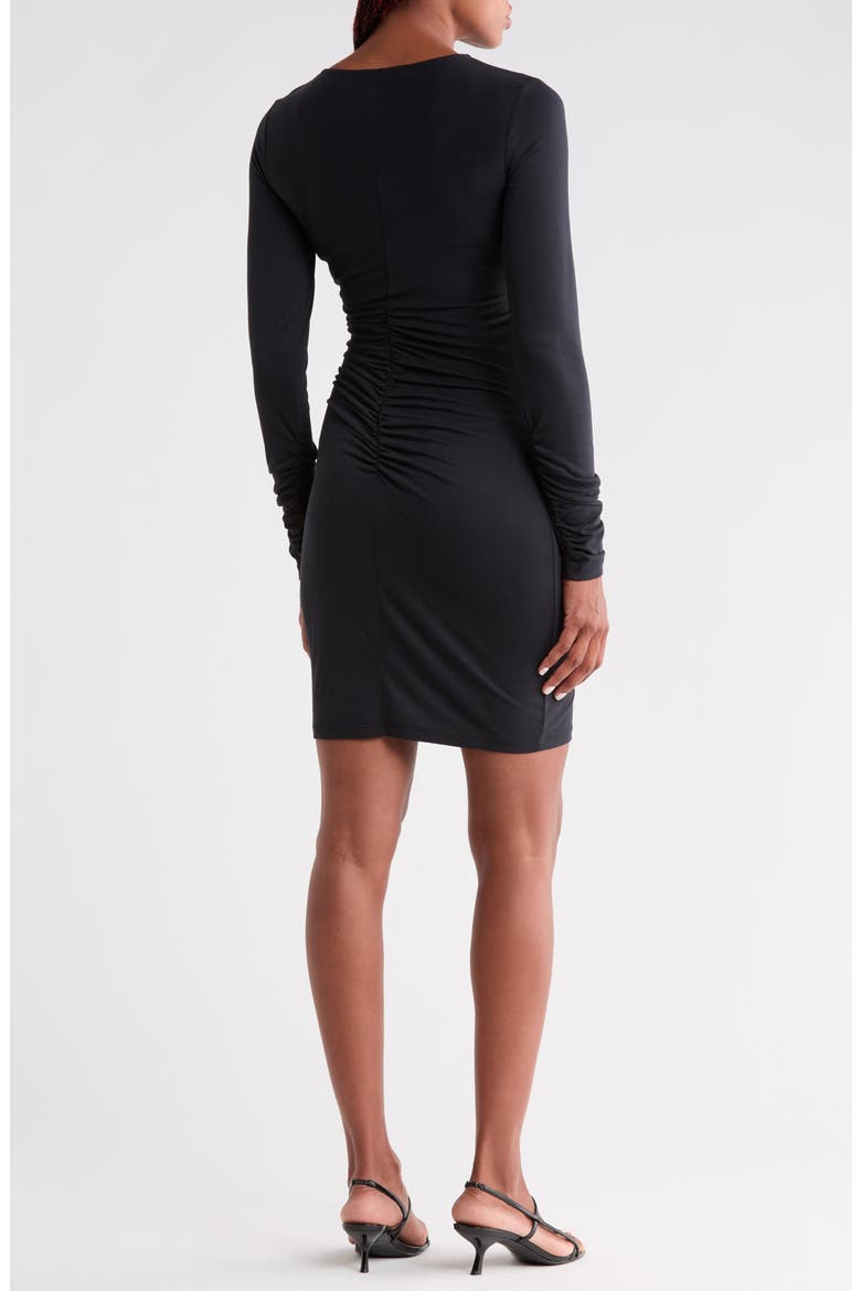 Allie Long Sleeve Ruched Jersey Dress, Alternate, color, CHARCOAL