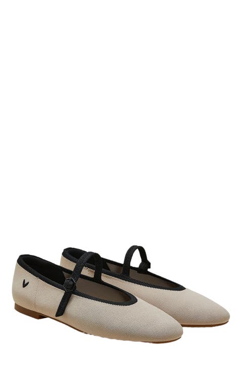 Almond-toe Mary-Jane ballet flats (Nelly)
