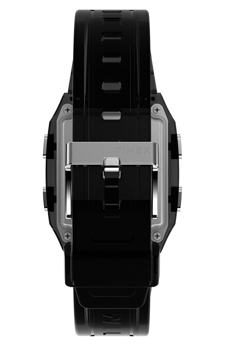 Timex<sup>®</sup> Q Timex Digital LCA Chronograph Resin Strap Watch, 35mm, Alternate, color, Gray