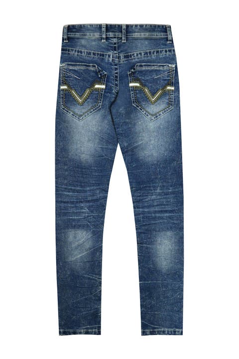 Acid Washed Stretch Slim Fit Jeans (Big Boys)