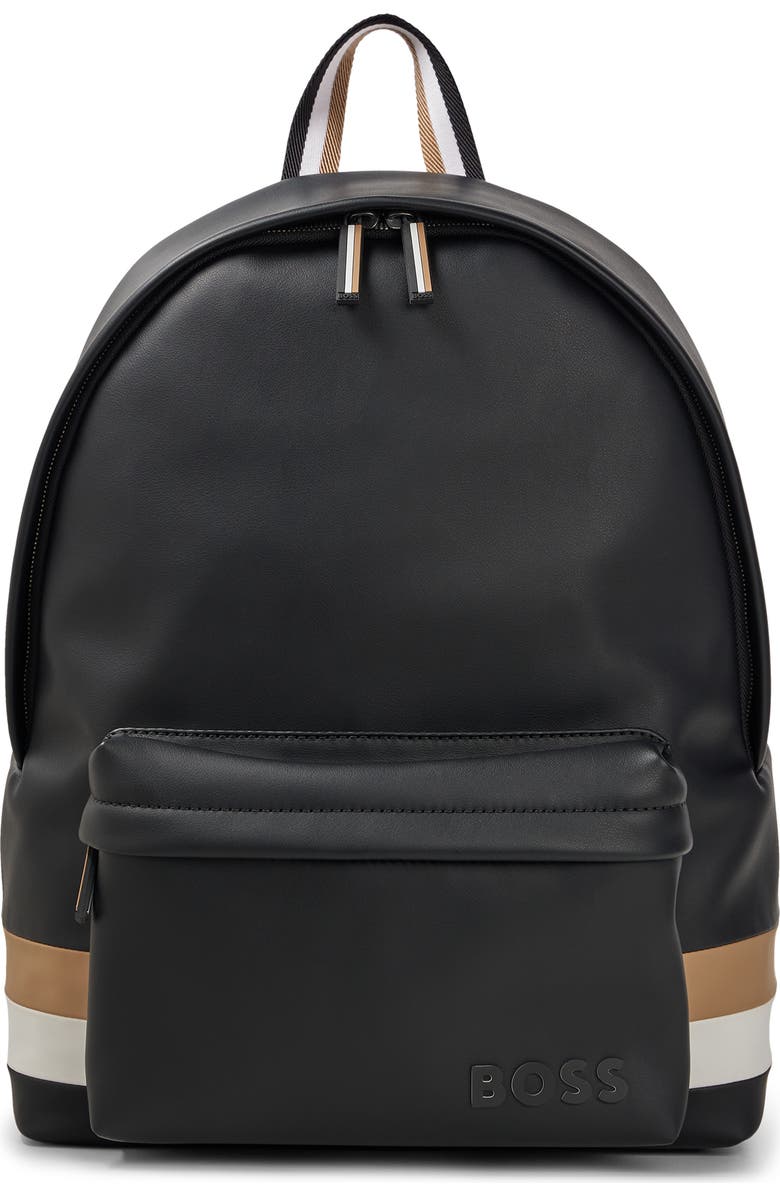 BOSS Byron Faux Leather Backpack, Main, color,