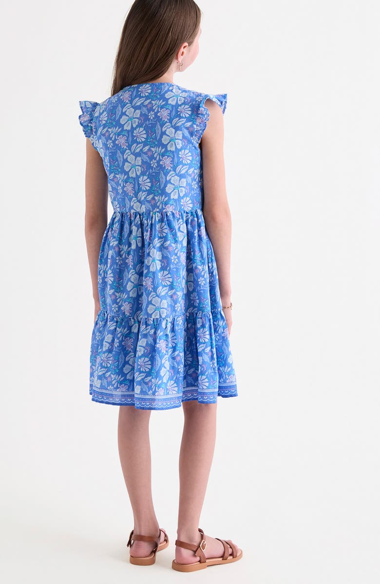 vineyard vines Kids' Evie Floral Dress, Alternate, color, Hibiscus Breaker