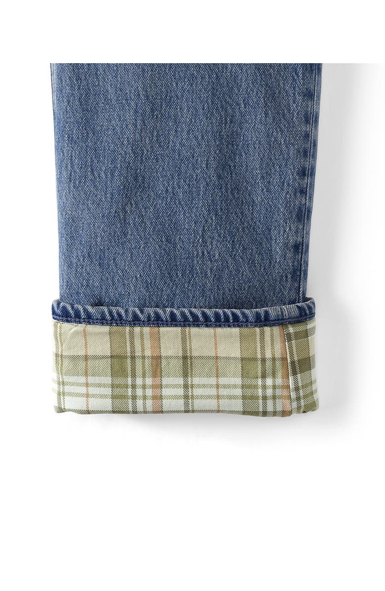 Lands' End Stretch Comfort Waist Classic Fit Flannel Lined Jean, Alternate, color, Medium Stonewash