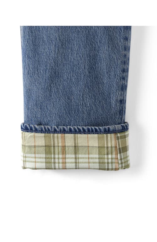 Lands' End Stretch Comfort Waist Classic Fit Flannel Lined Jean In Blue