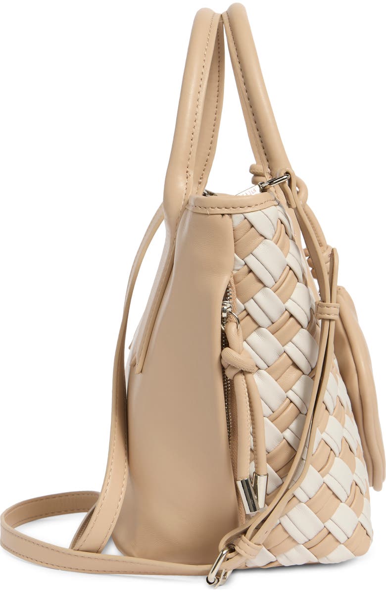Steve Madden Bgene Woven Satchel Bag, Alternate, color, Chalk / Stone