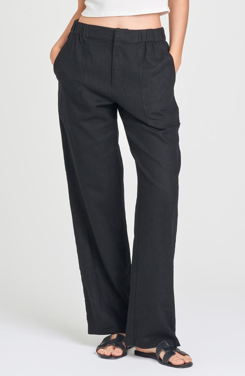 WAYF Daylight Wide Leg Linen Blend Pants, Main, color, 