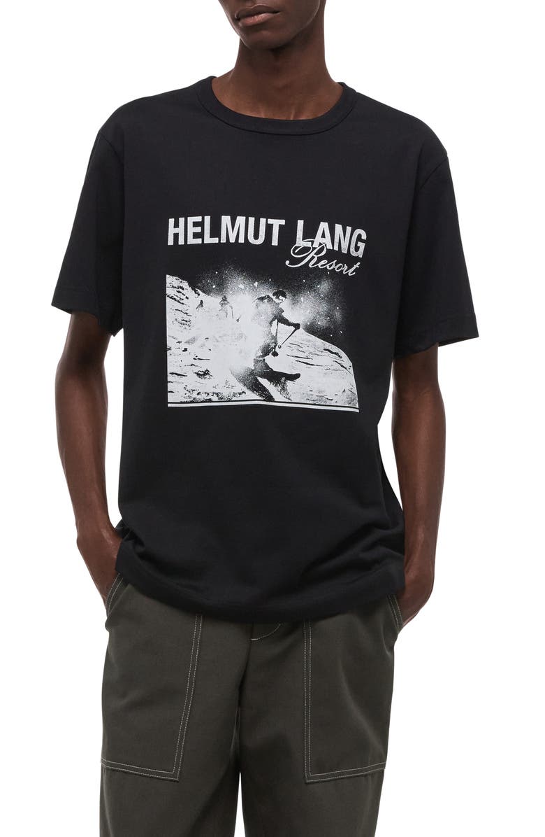 Helmut Lang Skier Graphic T-Shirt, Alternate, color, Black