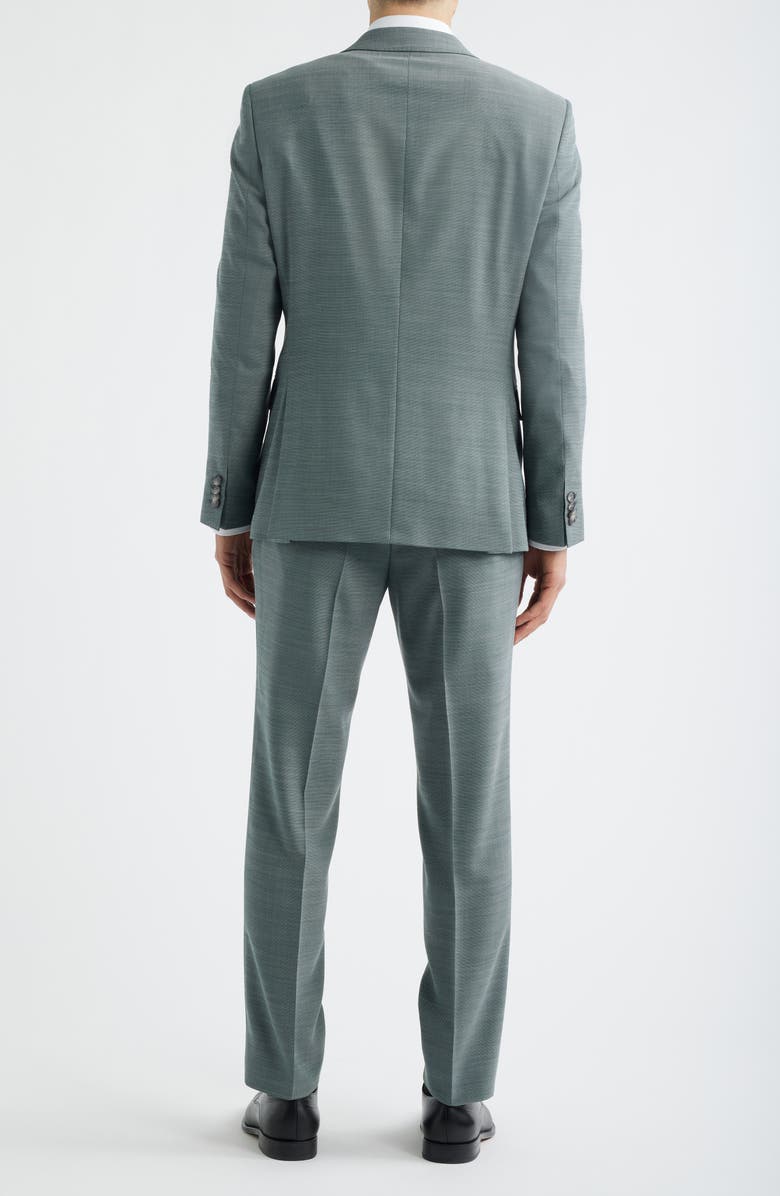 BOSS Huge Slim Fit Slub Mélange Suit, Alternate, color, Open Green