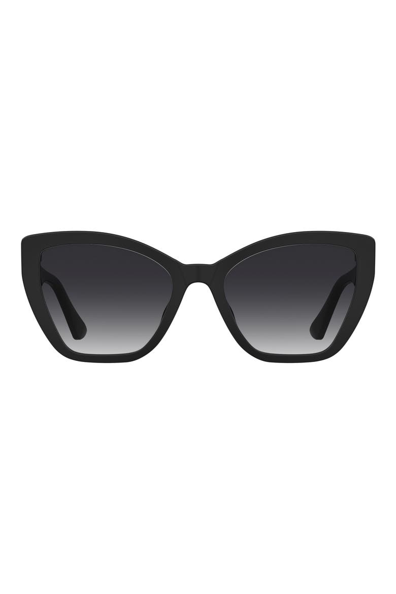 55mm Gradient Cat Eye Sunglasses, Main, color, BLACK