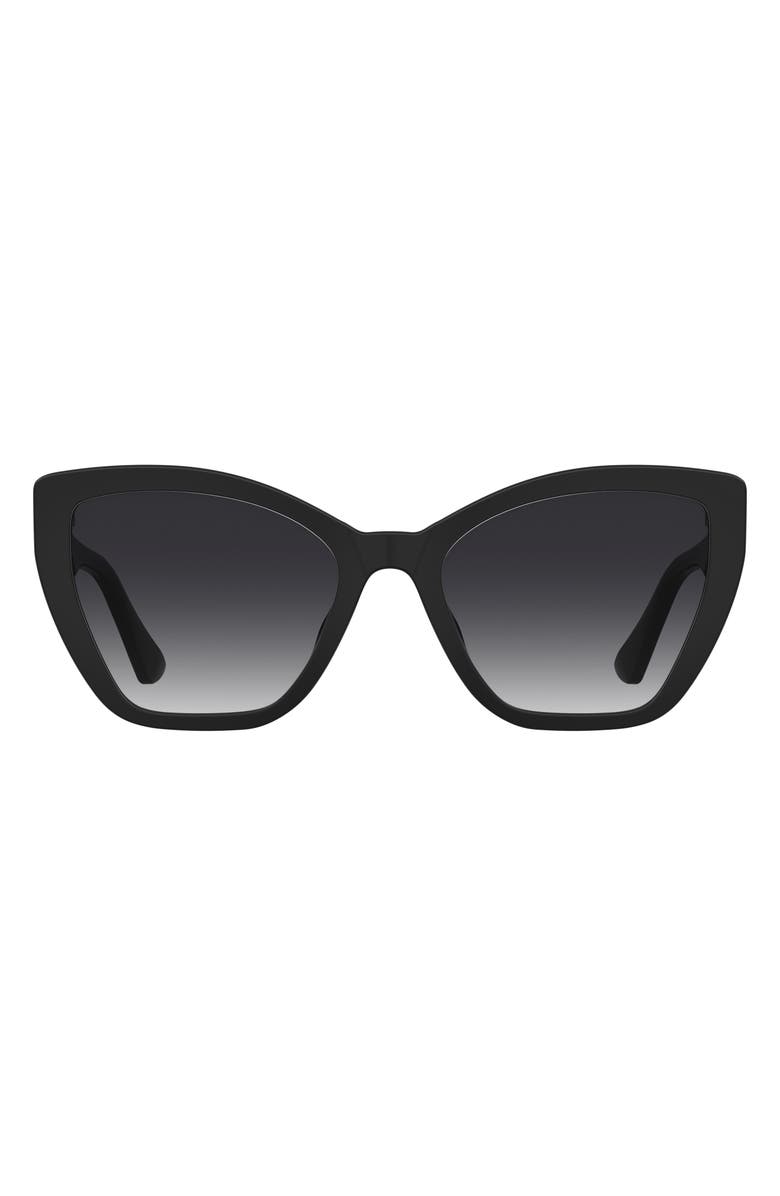 Moschino 55mm Gradient Cat Eye Sunglasses, Main, color, Black