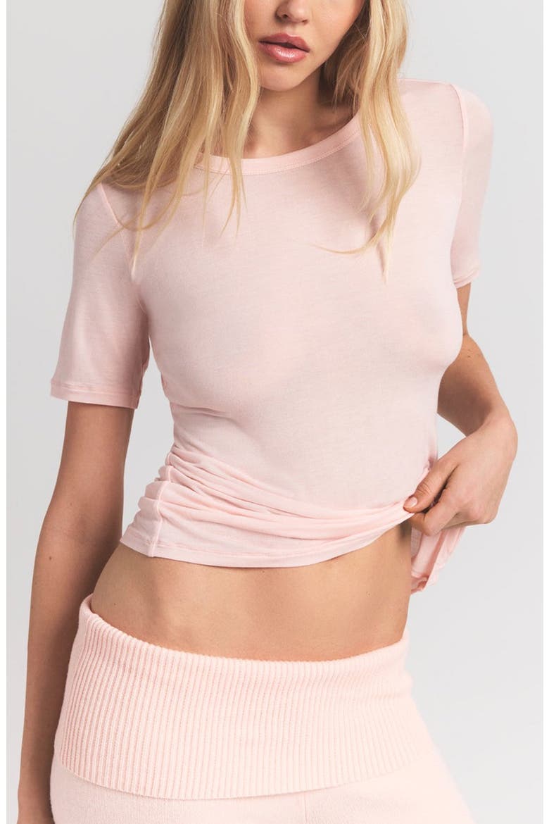Sheer Modal Long T-Shirt, Alternate, color, PRIMROSE