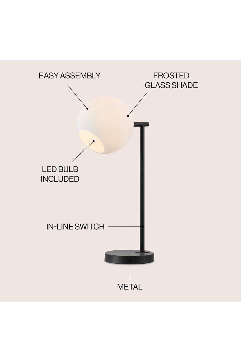 Charles Contemporary Modern Metal/Marble LED Table Lamp, Alternate, color, Black