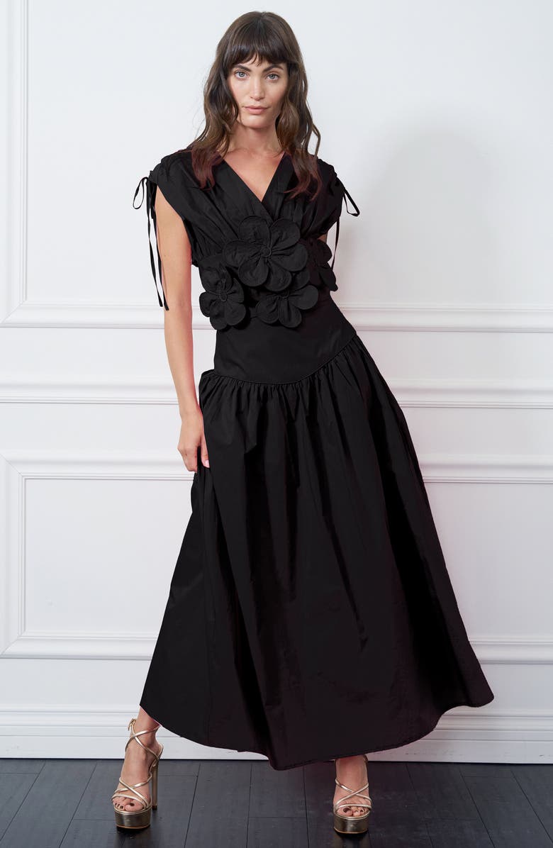 CIEBON Dielle Tie Cotton Top, Alternate, color, Black