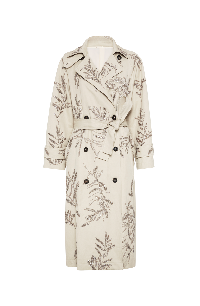 Brunello Cucinelli Flora Embroidery trench coat, Main, color, 