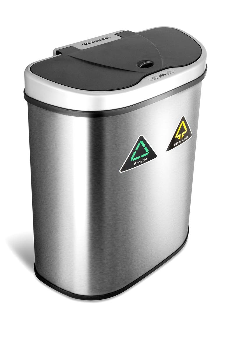 NINESTARS Half Moon Hands-Free Motion Sensor Trash Can -18.5 gallons, Alternate, color, 