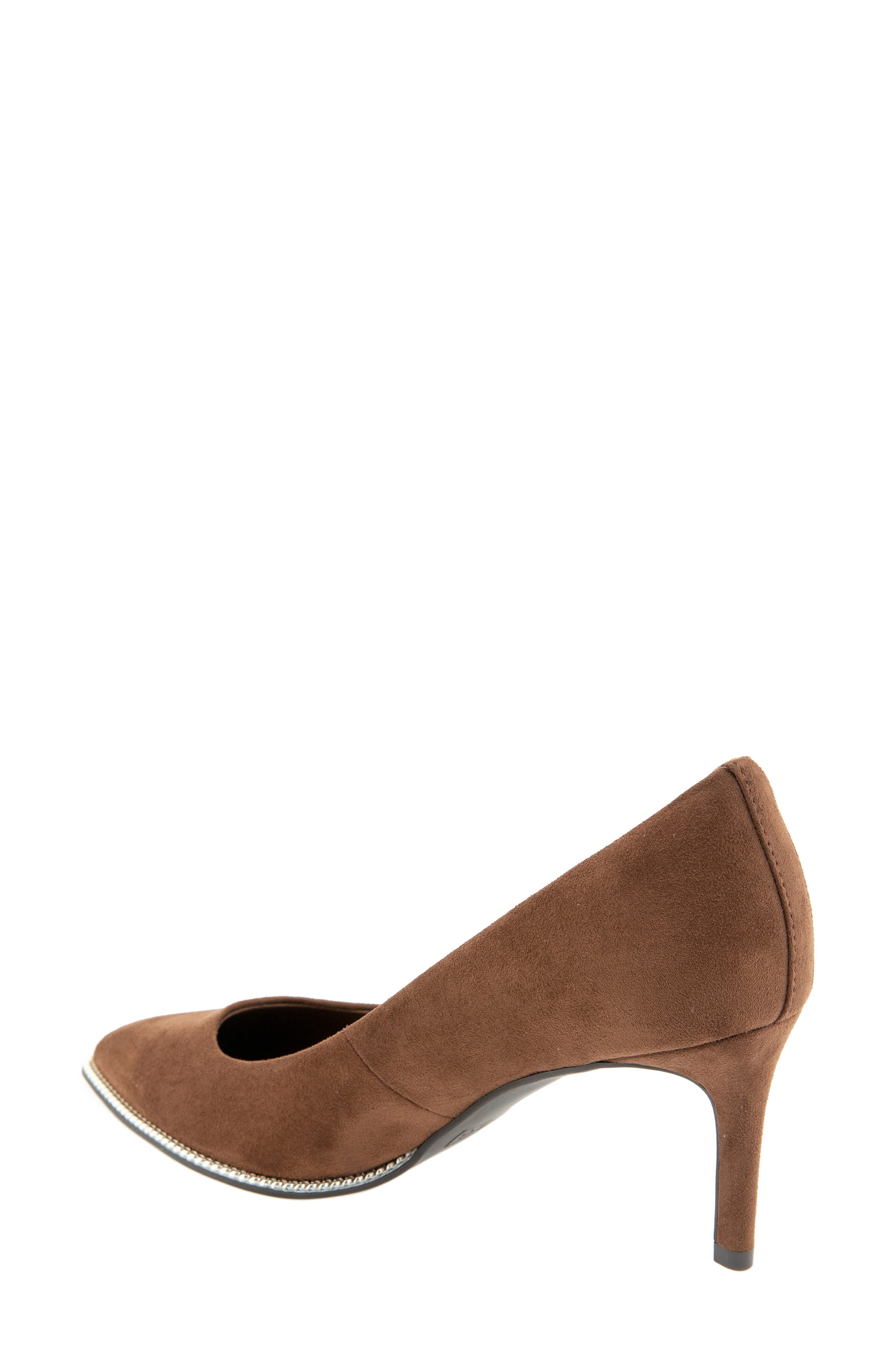 Clara Chain Pointed Toe Pump, Alternate, color, DARK BROWN
